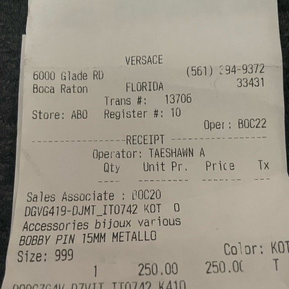 New  beautiful Versace Bobby pin barrette - Picture 3 of 6